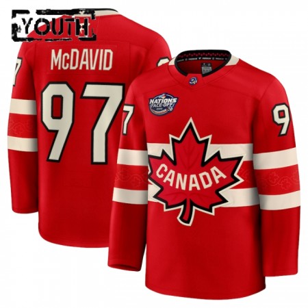 Kanada tröja 4 Nations Face Off 2025 Fanatics Premium Connor McDavid Röd - NHL Tröjor Barn Kanada tröja 4 Nations Face Off 2025 Fanatics Premium Connor McDavid Röd - NHL Tröjor Barn